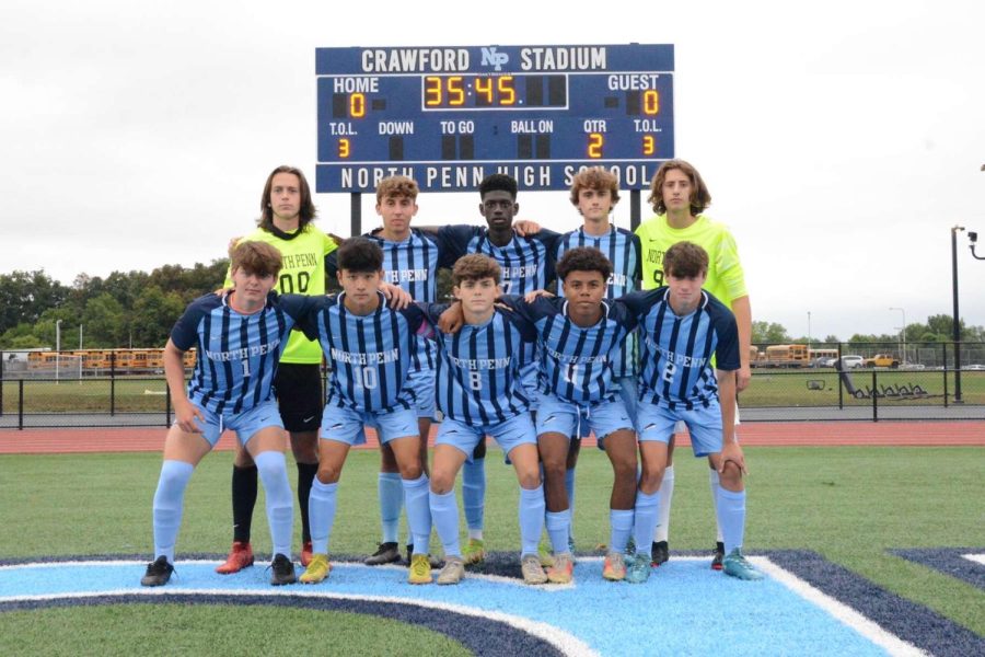 North Penn Boys Soccer seniors gather together for a photo in the beginning of the season.