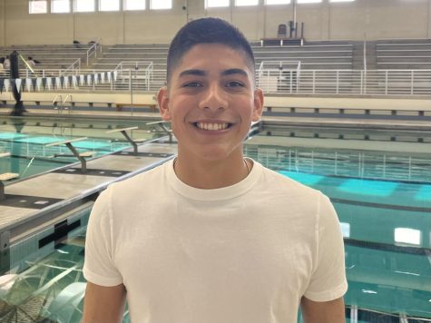 Welcome to America: NPHS student Jose Bueno wasted little time getting involved at NPHS. Shown here in the Rick Carroll Natatorium, Bueno competed this fall as a member of the Water Polo team. 