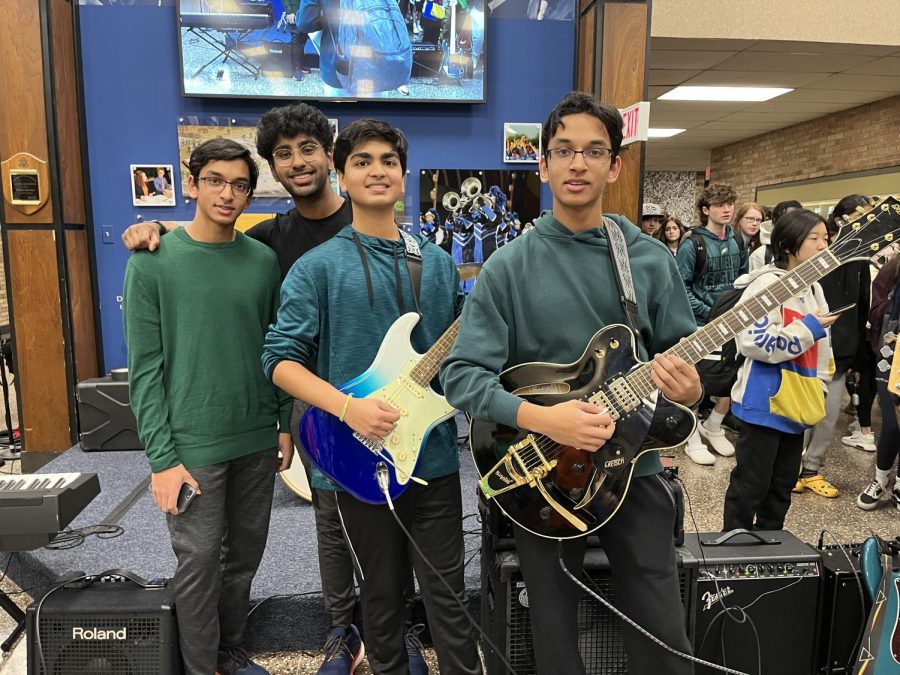 Indium after performing for North Penn students on Friday for spirit before the Eagles played in Superbowl LVII.