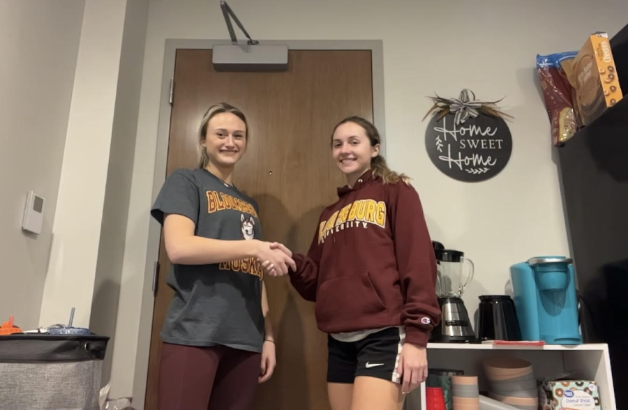 Find your perfect match! Delaney Porter (right) and Megan Gambogi (left) find each other after going through the experience of finding the right match for a roommate. 