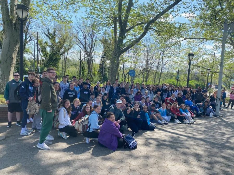 All of the Special Olympics Club gathers at the entrance to the Philadelphia Zoo for a fun day with the animals. 