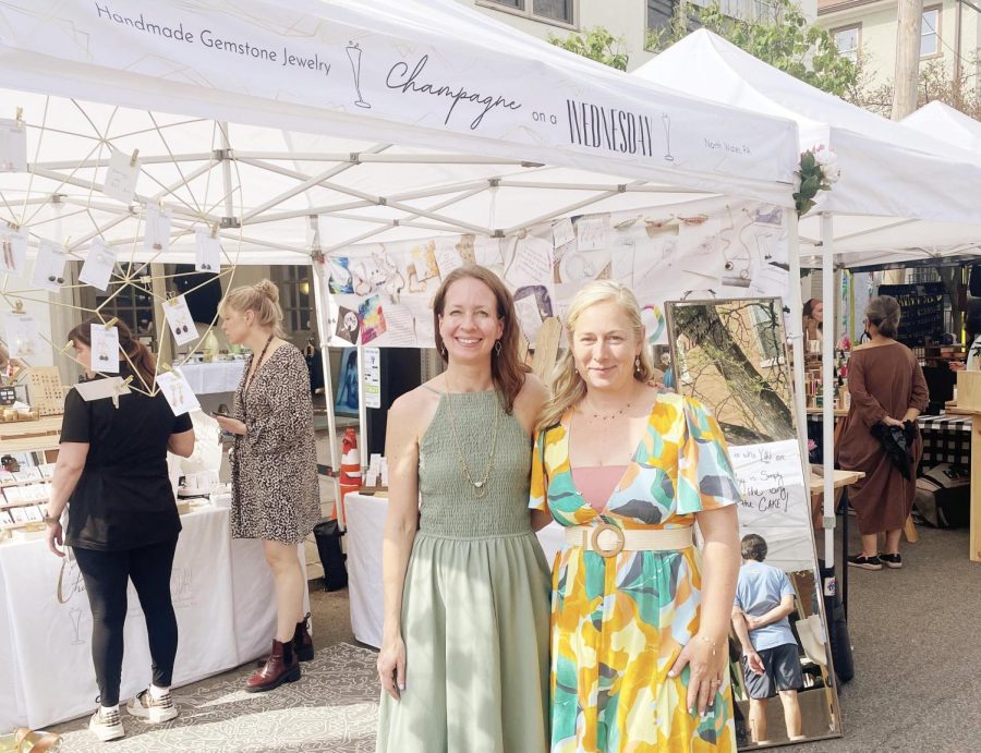 Owners Jen Kowalick and Alexis Drolet bubbling with excitement at the Clover Market.