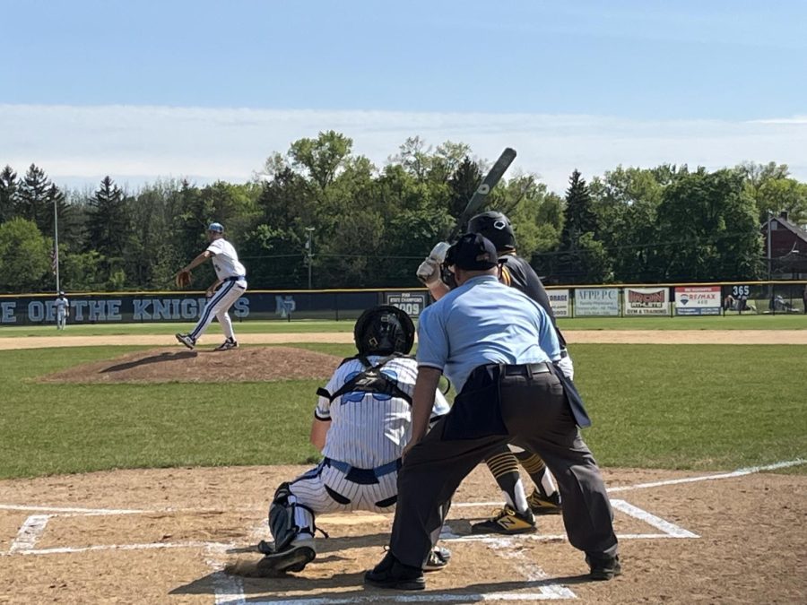 Jack of all Trades: North Penns Jack Picozzi delivers a pitch for one of 8 strikeouts vs CB West on Tuesday, May 9, 2023. (Photo by Nathan Rawa)