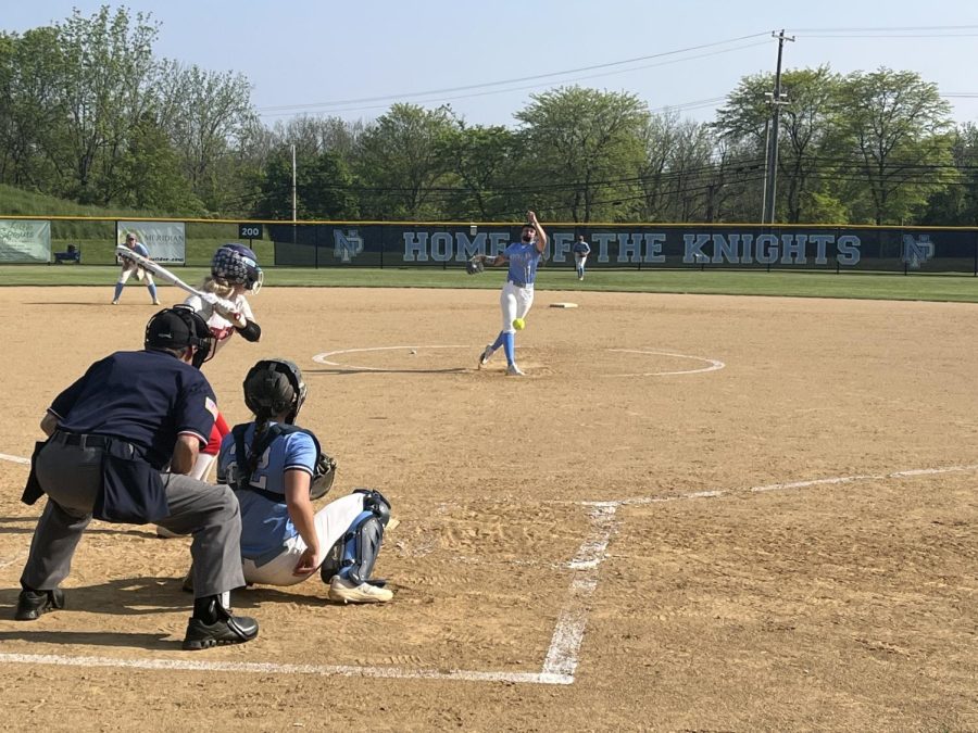 Shutdown Shearer: North Penns Julia Shearer delivers a pitch in her complete game shutout against Souderton. (Photo by Nathan Rawa) 