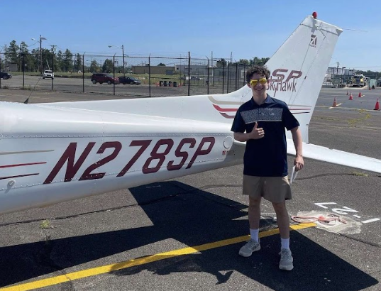 Landon Clarke after his first exploratory flight.