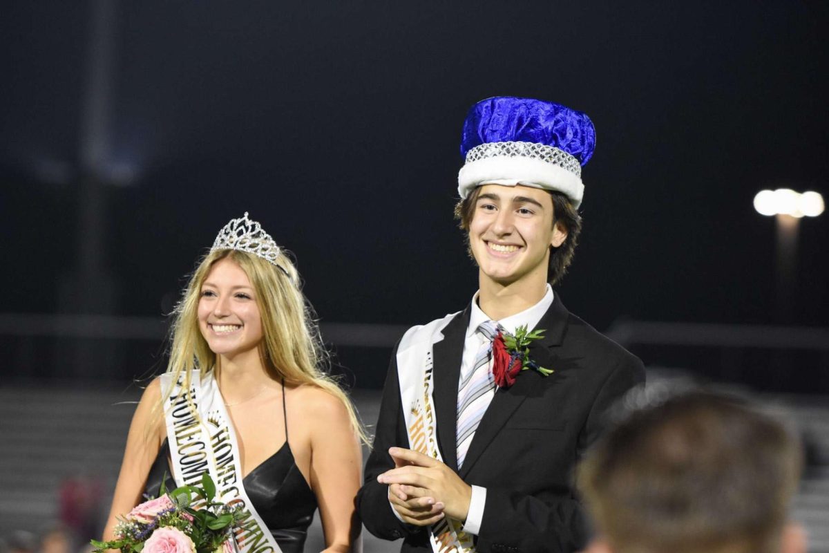 Alyssa Blank and Connor Adams after being crowned 2023 Homecoming King and Queen.