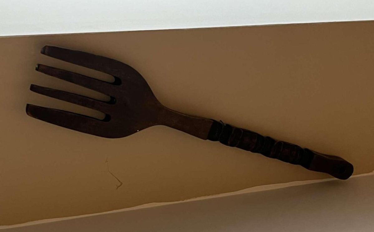 Molly Randalls giant fork that the family uses for thanksgiving dessert.