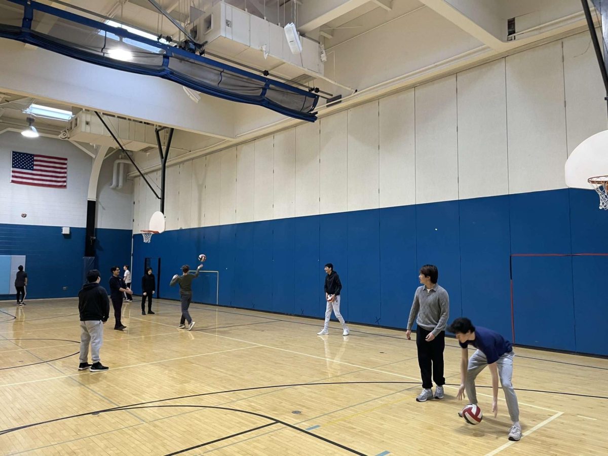 North Penns 1st period PE includes students playing a game of Vollleyball. 
