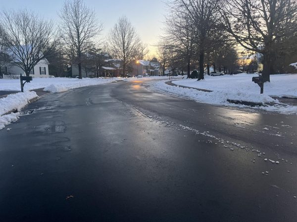 A street in North Penn School District finally cleared after several inches of snow fall.
