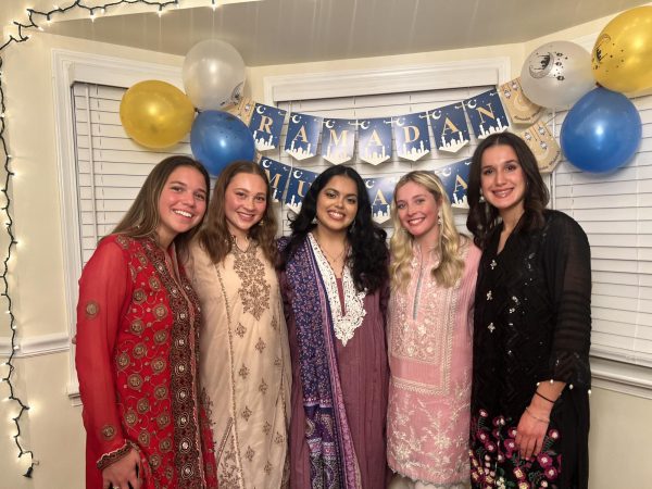 North Penn senior Amna Jovinda poses with Madison Maltese, Julia Diedel, Amna Jovindha, Izzy Tubertini and Isabella Fiore during a Ramadan party.
