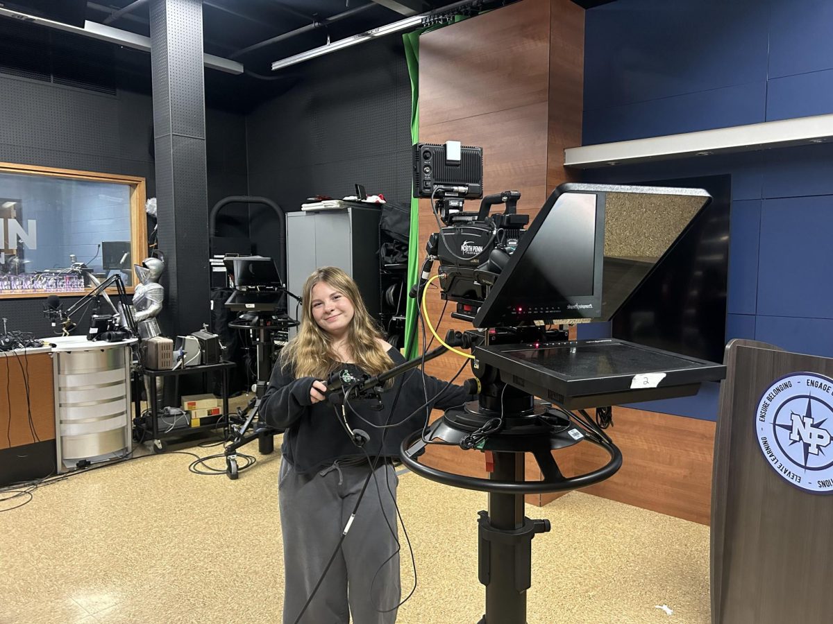 Reflecting lens: Katie Taylor has found her passion behind the camera in the NPTV studio.