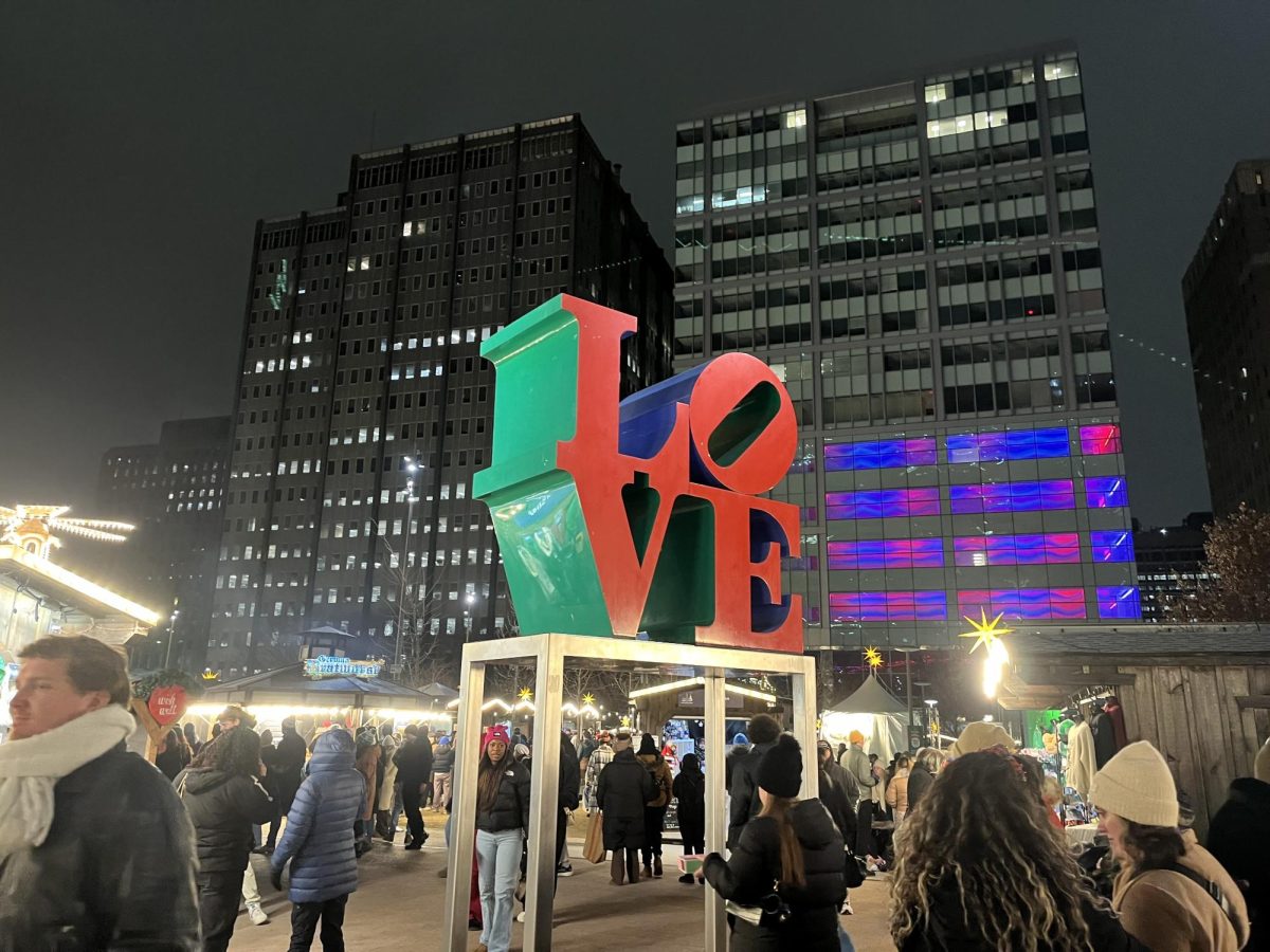 The iconic Love Sign in the heart of Philadelphia.