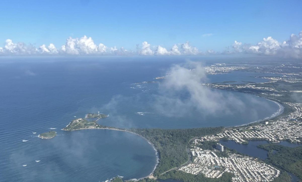 The coast of Puerto Rico from the air.